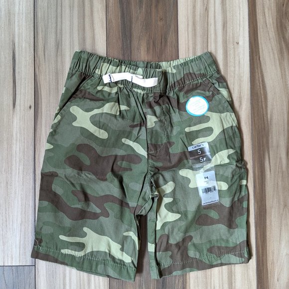 Carter's Toddler Boys Shorts Green CAMO Cotton w/ Pocket Real Drawcords … - Picture 6 of 6